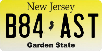 NJ license plate B84AST