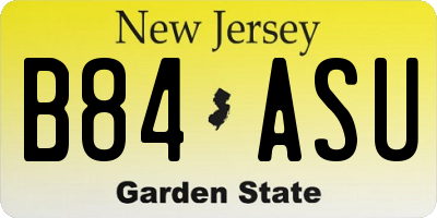 NJ license plate B84ASU