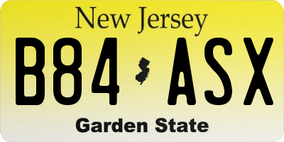 NJ license plate B84ASX