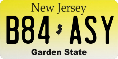 NJ license plate B84ASY