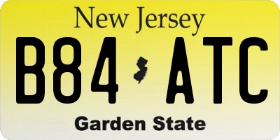 NJ license plate B84ATC