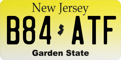NJ license plate B84ATF