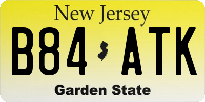 NJ license plate B84ATK