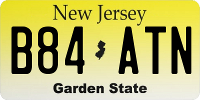 NJ license plate B84ATN