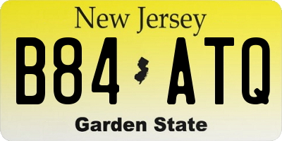 NJ license plate B84ATQ