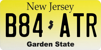 NJ license plate B84ATR