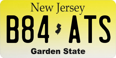 NJ license plate B84ATS