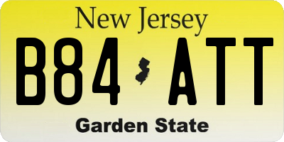 NJ license plate B84ATT