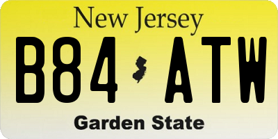 NJ license plate B84ATW