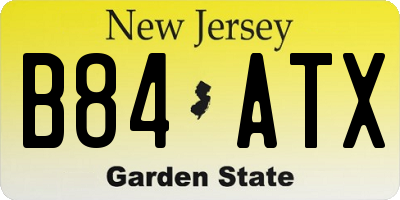 NJ license plate B84ATX