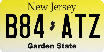 NJ license plate B84ATZ