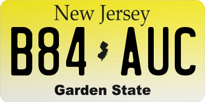 NJ license plate B84AUC