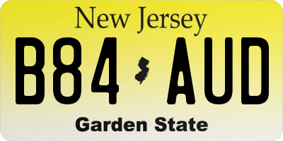NJ license plate B84AUD