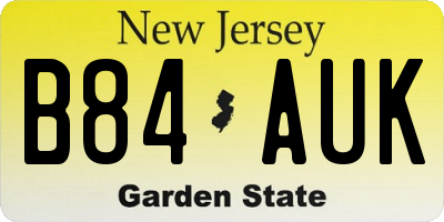 NJ license plate B84AUK