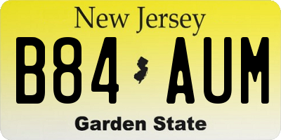 NJ license plate B84AUM