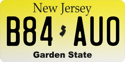 NJ license plate B84AUO