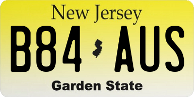 NJ license plate B84AUS