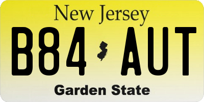 NJ license plate B84AUT