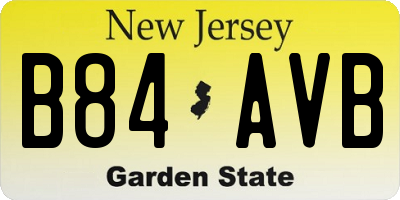 NJ license plate B84AVB