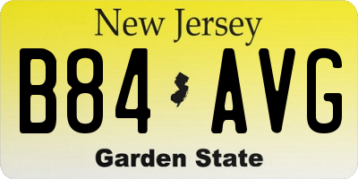 NJ license plate B84AVG
