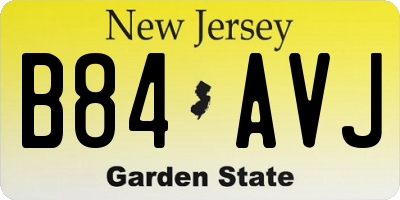 NJ license plate B84AVJ