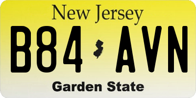 NJ license plate B84AVN