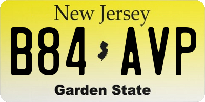 NJ license plate B84AVP