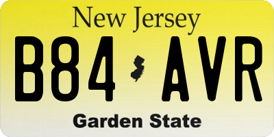 NJ license plate B84AVR