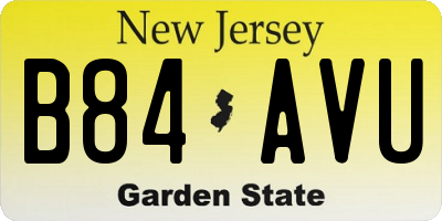 NJ license plate B84AVU