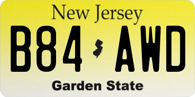 NJ license plate B84AWD