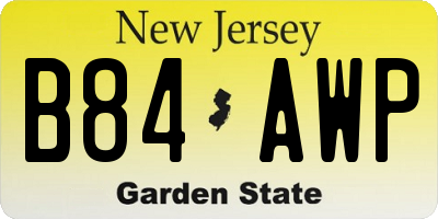 NJ license plate B84AWP
