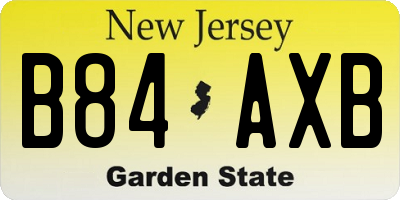 NJ license plate B84AXB