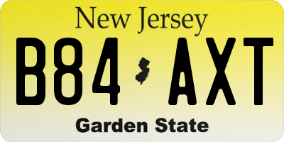 NJ license plate B84AXT