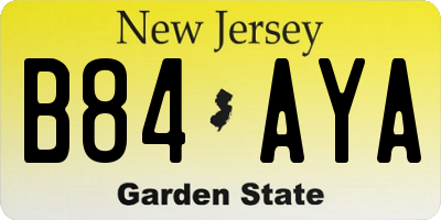 NJ license plate B84AYA