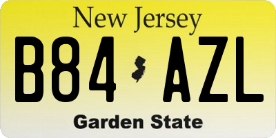 NJ license plate B84AZL