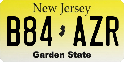 NJ license plate B84AZR