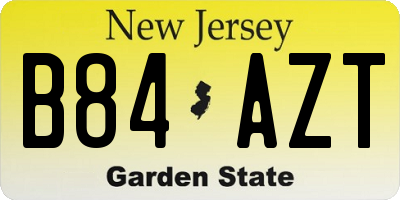 NJ license plate B84AZT