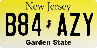 NJ license plate B84AZY