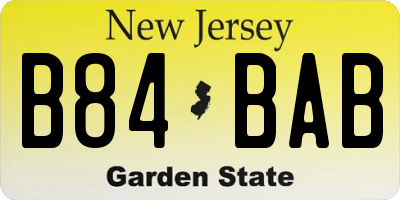 NJ license plate B84BAB