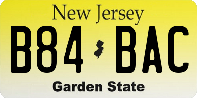 NJ license plate B84BAC