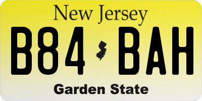 NJ license plate B84BAH
