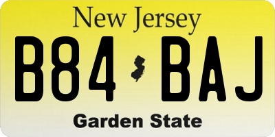 NJ license plate B84BAJ
