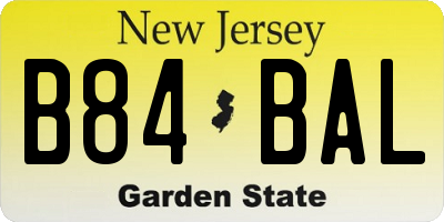 NJ license plate B84BAL