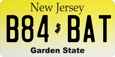 NJ license plate B84BAT