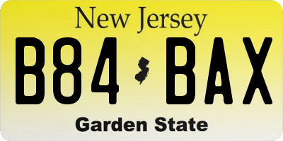 NJ license plate B84BAX