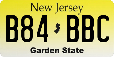 NJ license plate B84BBC