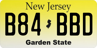 NJ license plate B84BBD