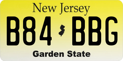 NJ license plate B84BBG