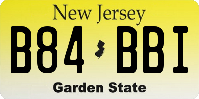 NJ license plate B84BBI
