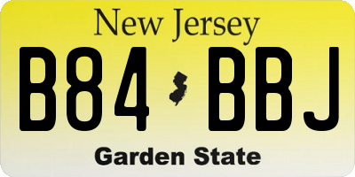 NJ license plate B84BBJ
